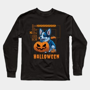 cute blue merle corgi Halloween Long Sleeve T-Shirt